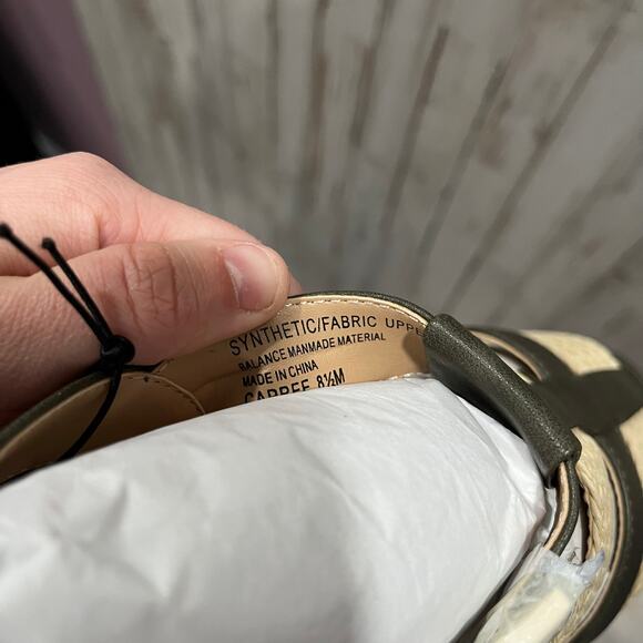 Violet & Red Capree Woven Braid Wedge Sandals Olive Green Women's Size 8.5 NWOB - Picture 6 of 7